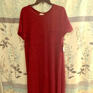 Lularoe Large Ruby Red Sparkling Carly